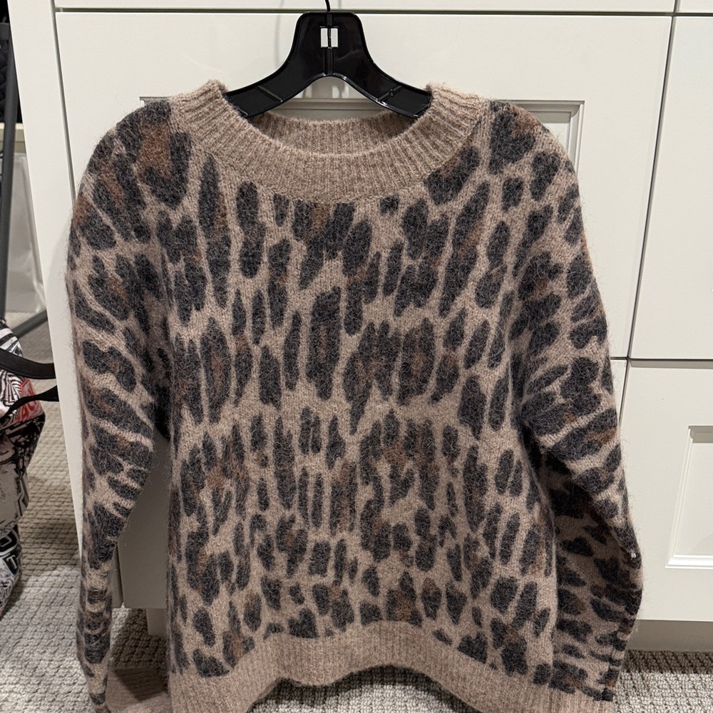 Rails Leopard Print Sweater - Brown and Black